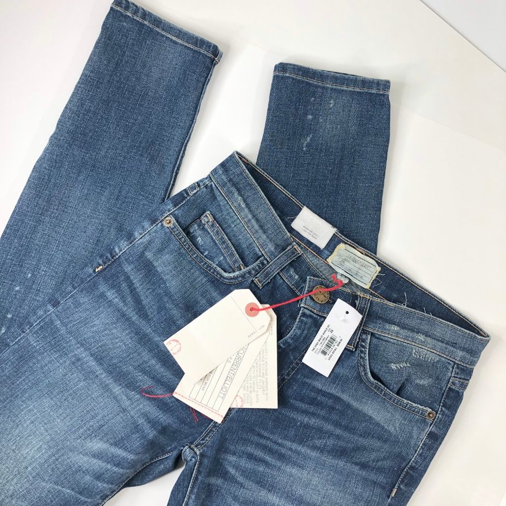 NEW with Tags • Designer: Current Elliott Ankle Skinny Blue Distressed Jeans 26